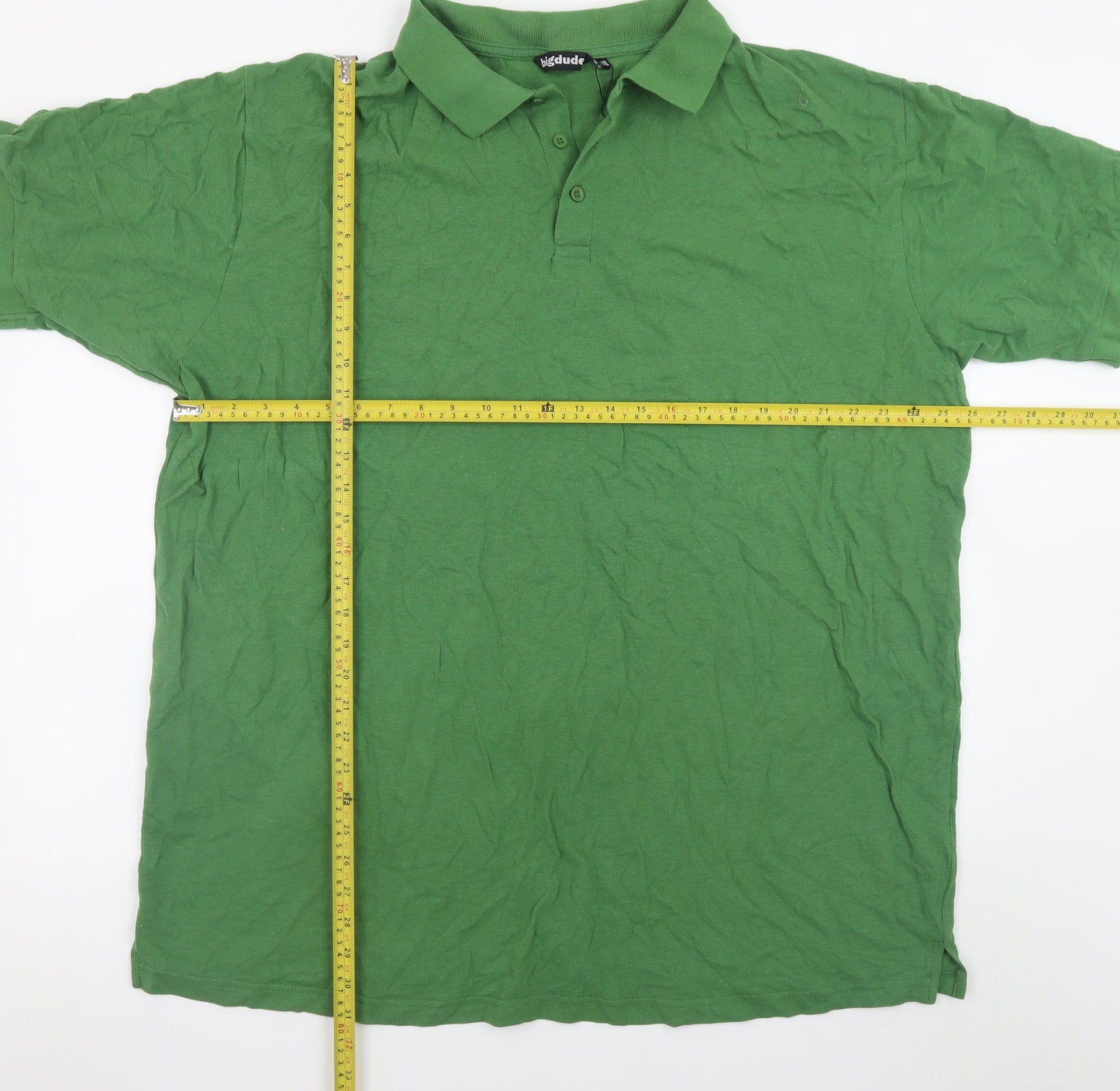 Bigdude Men's Green 4XL Cotton Short Sleeve Polo Shirt