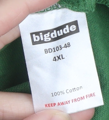 Bigdude Men's Green 4XL Cotton Short Sleeve Polo Shirt