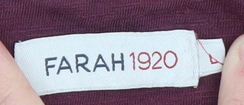 Farah 1920 Men's Burgundy Cotton Crew Neck T-Shirt Size L