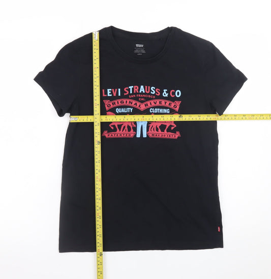 Levi's Women's Black Graphic T-Shirt Size S Short Sleeve Cotton