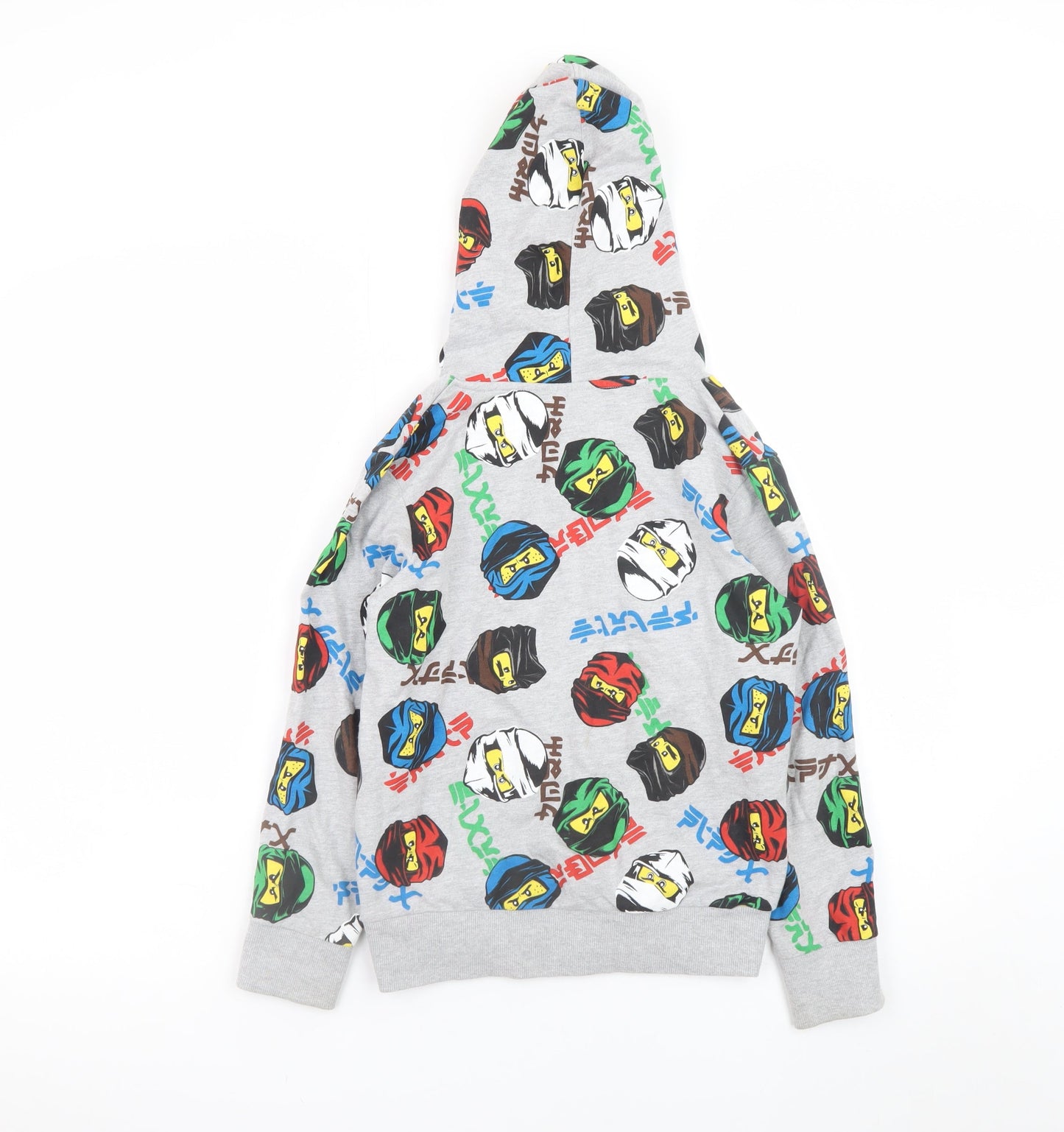 LEGO Boys Grey Multicoloured Pullover Hoodie Ninjago Print Size 9-10 Years