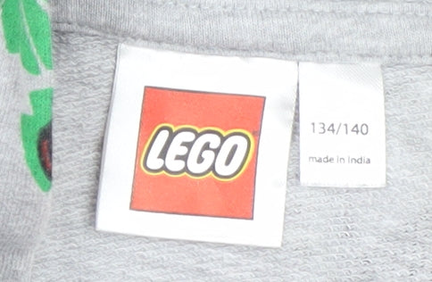 LEGO Boys Grey Multicoloured Pullover Hoodie Ninjago Print Size 9-10 Years