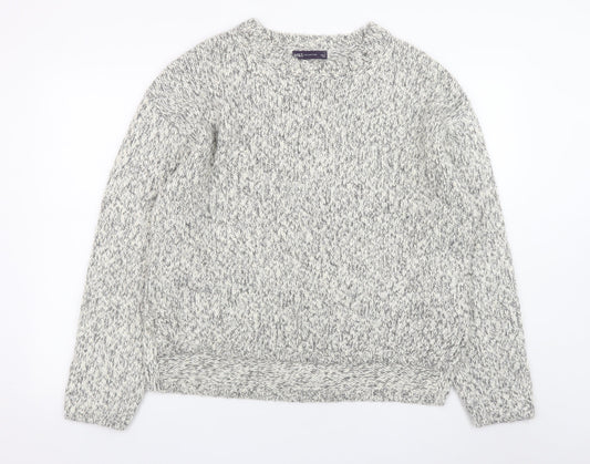 Marks and Spencer Mens Grey Chunky Knit Crew Neck Pullover Jumper Size L