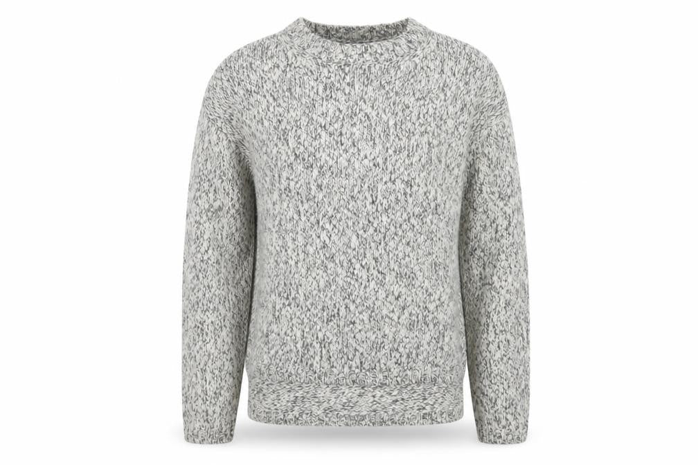 Marks and Spencer Mens Grey Chunky Knit Crew Neck Pullover Jumper Size L