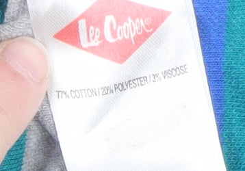 Lee Cooper Men's Blue Striped Sleeveless Jersey Tank Top L