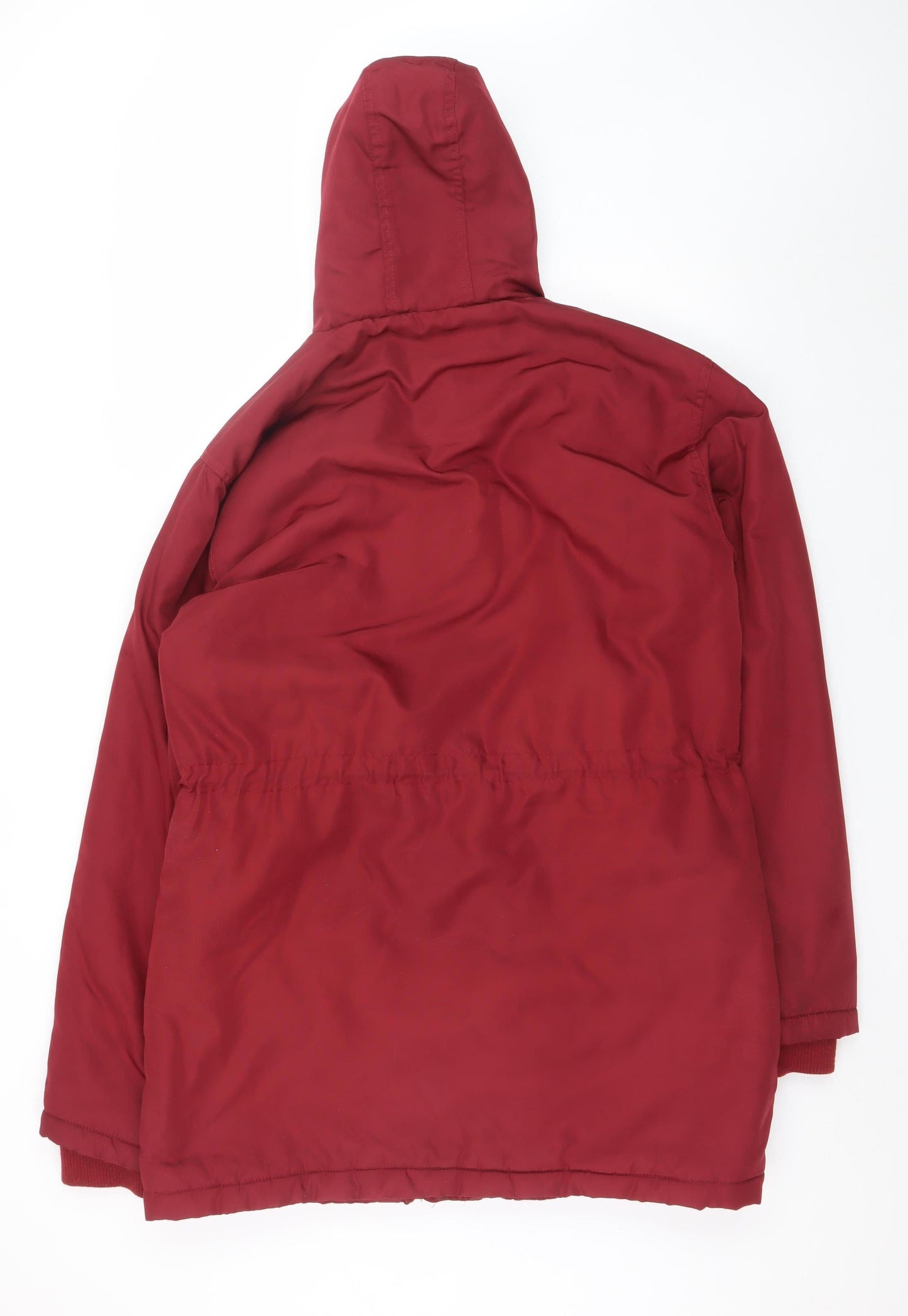 Jacamo Unisex Adults Red Long Parka Jacket L Hooded Polyester