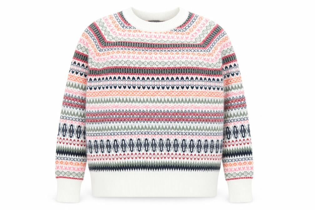 Marks and Spencer Women's Multicoloured Fair Isle Crew Neck Jumper Size S