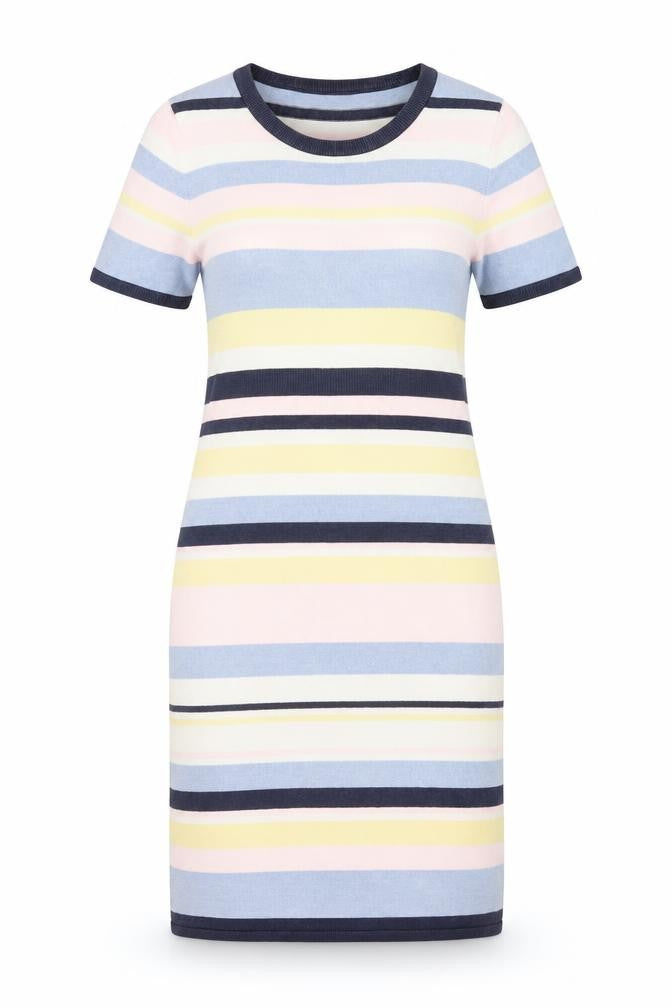 Seraphine Women’s Multicoloured Striped Cotton Maternity T-Shirt Dress Size S