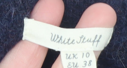 White Stuff Women Blue Alpaca Blend Star Pullover Jumper UK 10