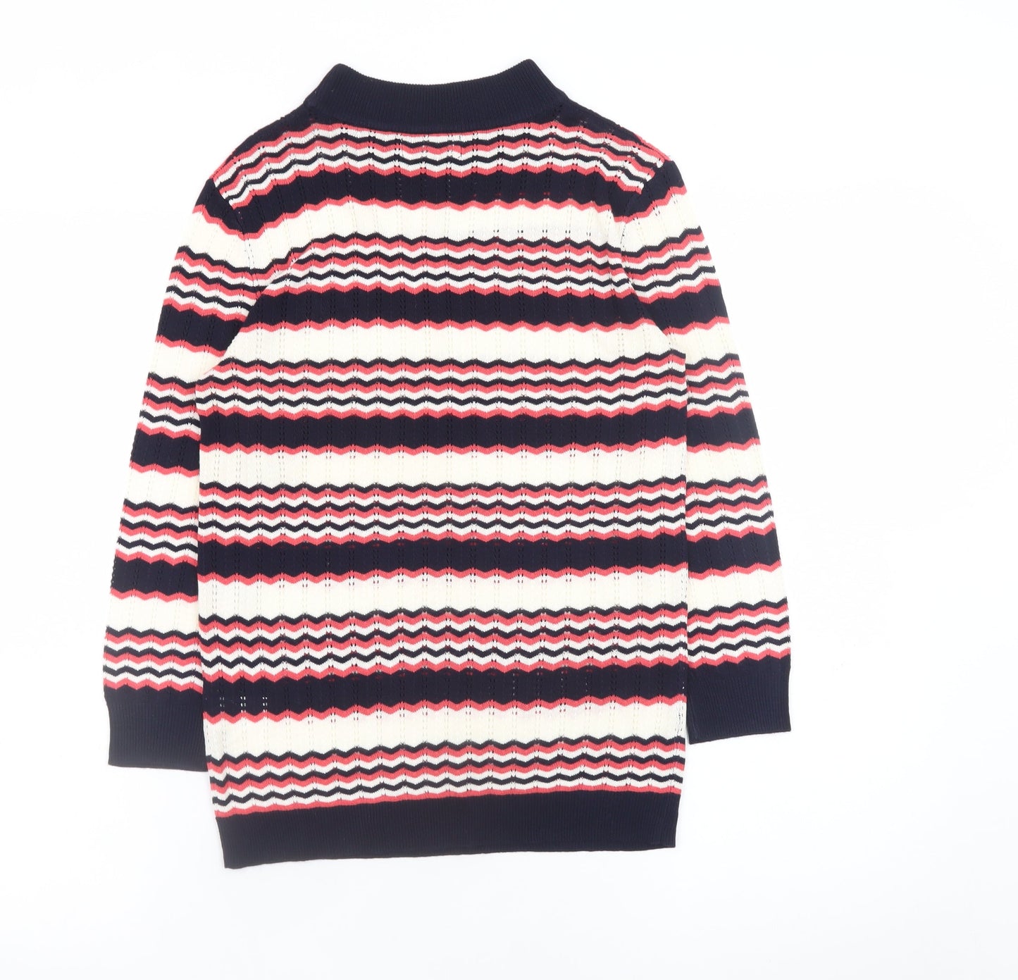 Papaya Women’s Multicoloured High Neck Striped Knit Jumper Size 8