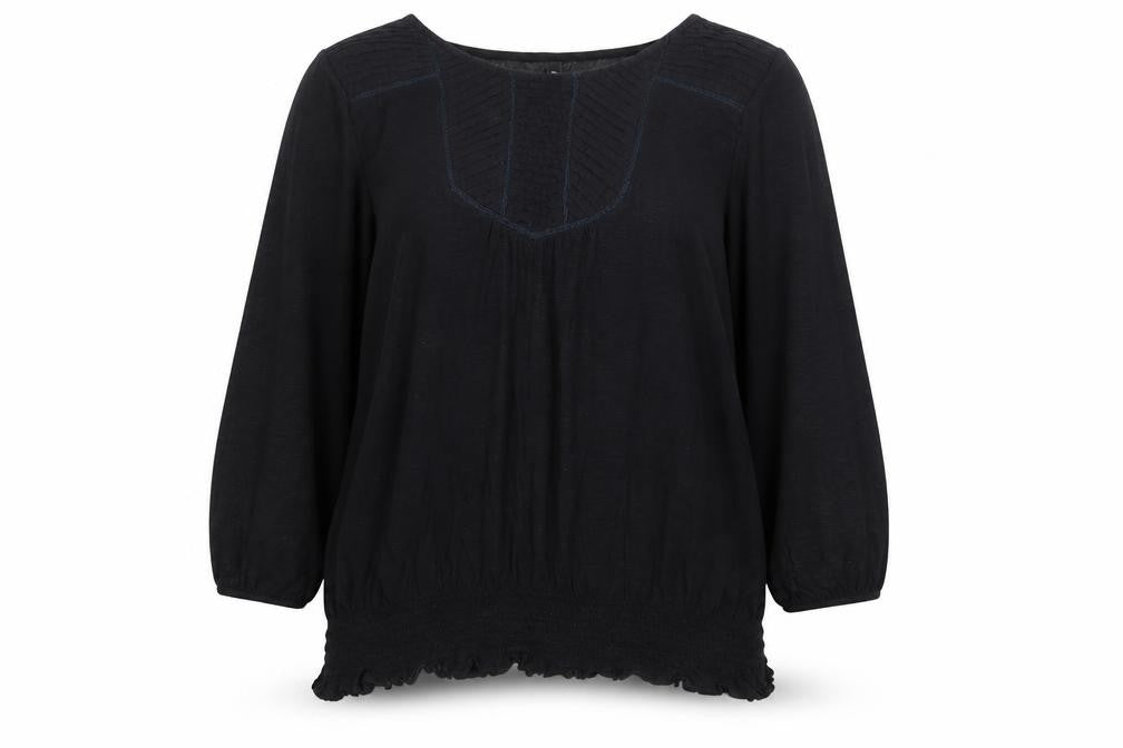 Next Women's Black Cotton Long Sleeve Tunic Blouse Size 18