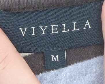 Viyella Women's Multicoloured Striped Long Sleeve Cotton T-Shirt M