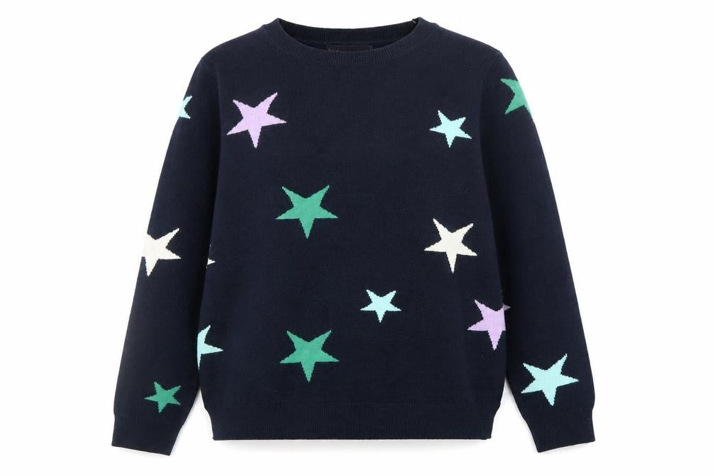 Marks and Spencer Women's Blue Star Knit Jumper Size 12