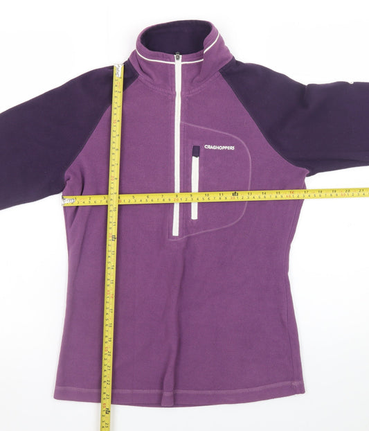 Craghoppers Women's Purple 1/2 Zip Fleece Sweatshirt UK 8