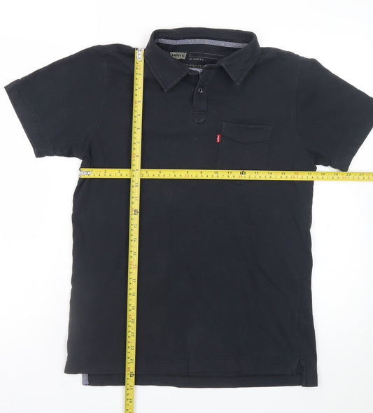 Levi's Men's Black Short Sleeve Cotton Polo Shirt Size S