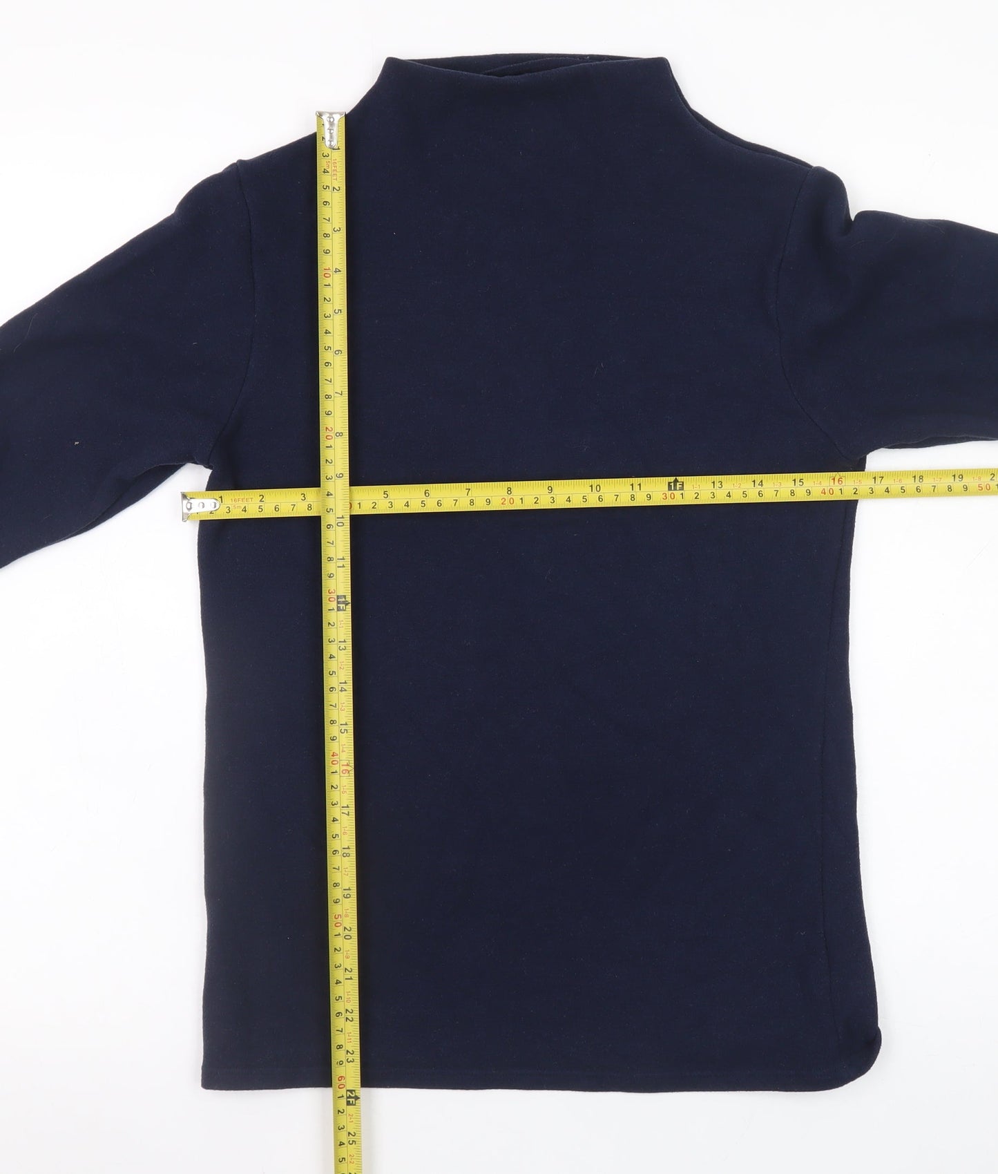 Marks and Spencer Women Navy Blue Fleece Pullover Sweatshirt Size M