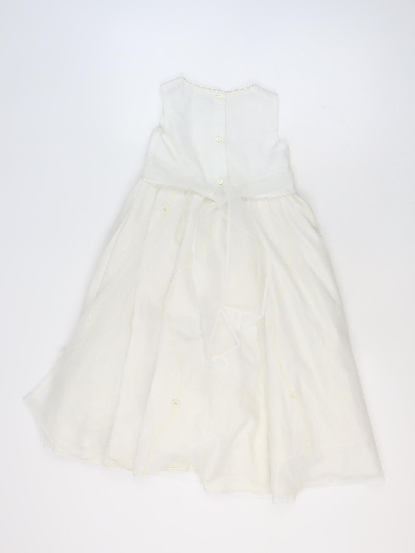 Next Girls Ivory A-Line Sleeveless Beaded Long Dress 7 Years