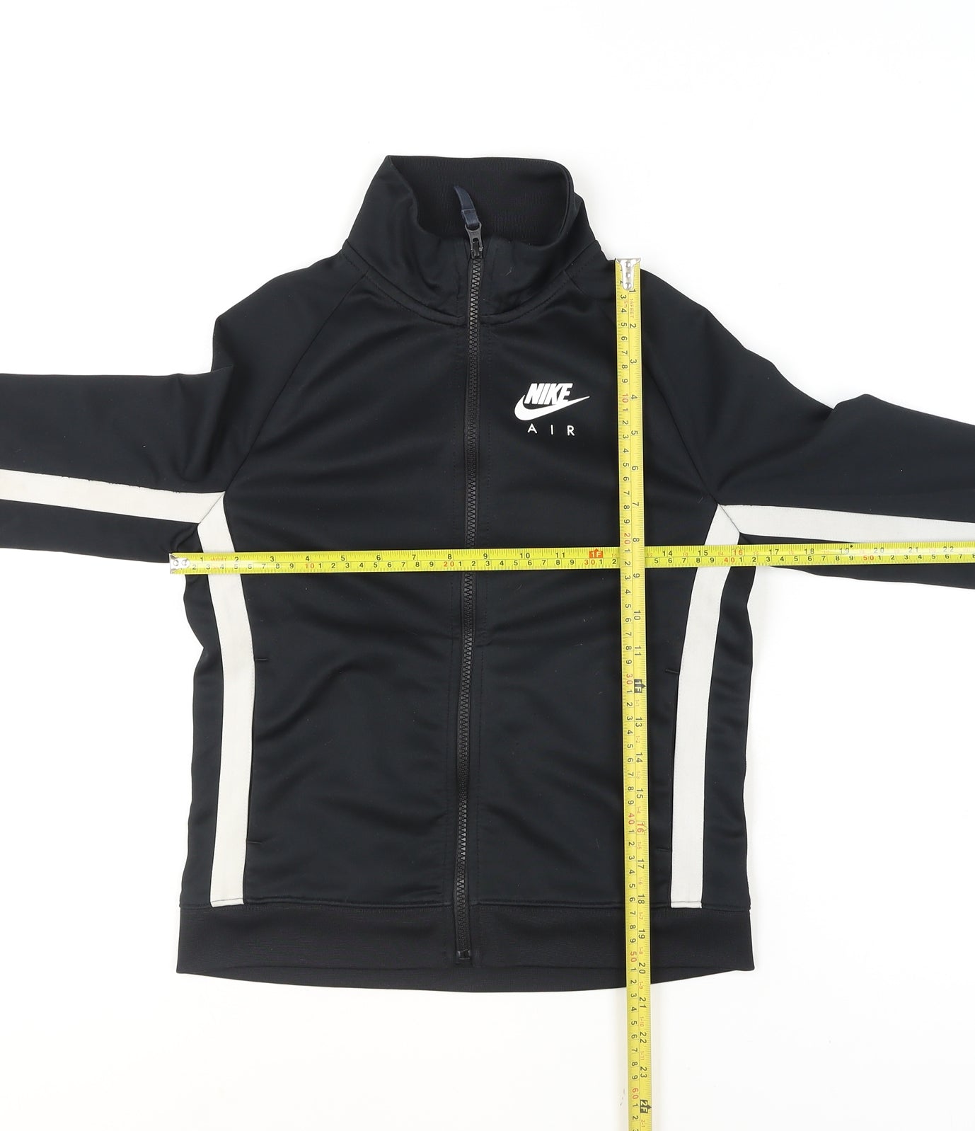 Nike Girls Black Track Jacket 11-12 Years Full Zip Polyester Athletic Style