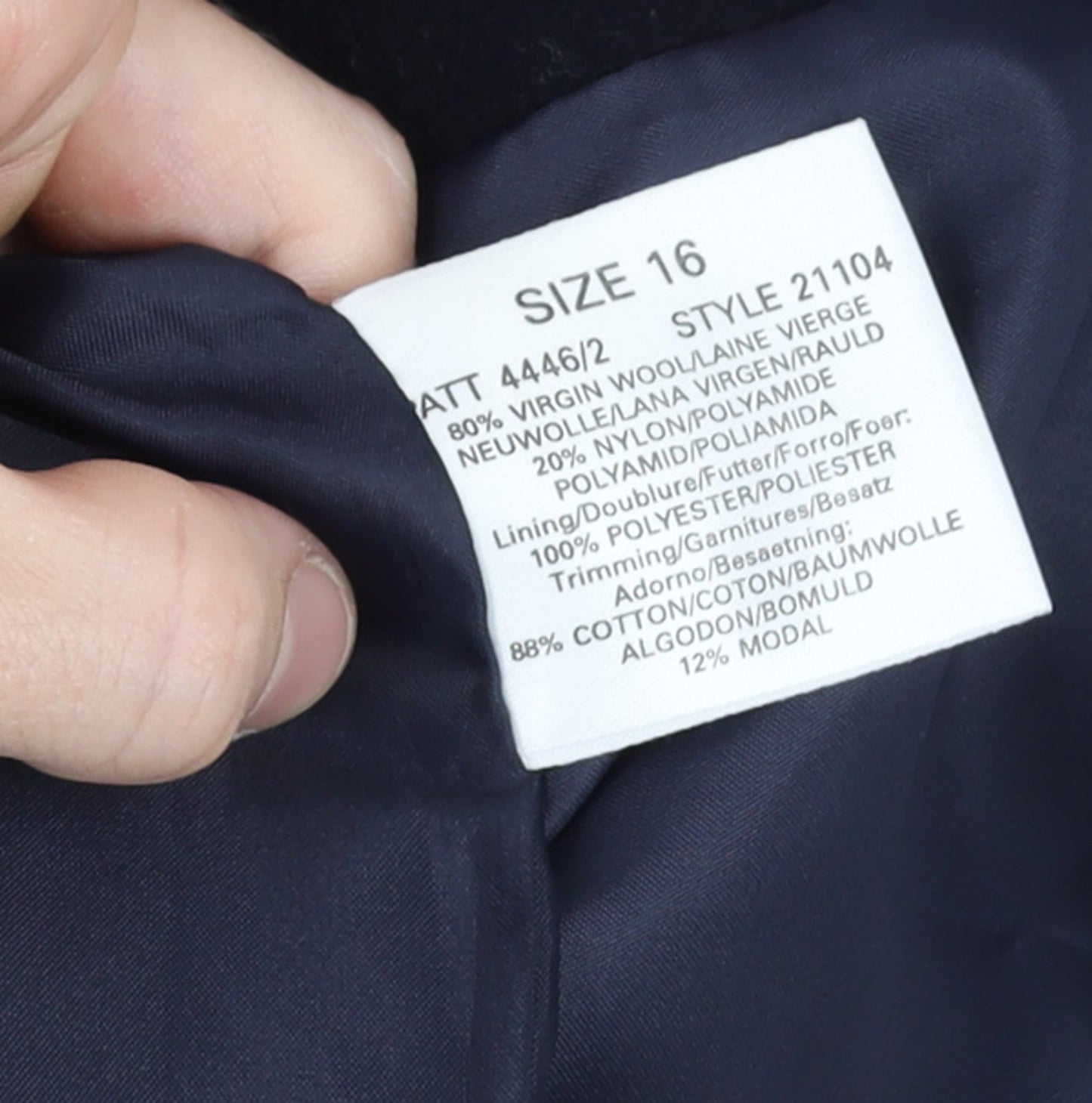 Windsmoor Women's Blue Wool Overcoat Size 16 Lined Classic Style