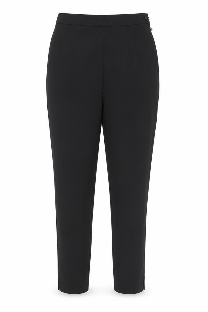 Susan Graf Women's Black Tapered Polyester Trousers Size 16