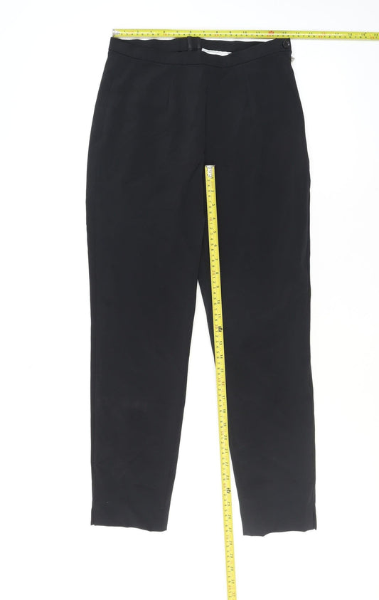 Susan Graf Women's Black Tapered Polyester Trousers Size 16