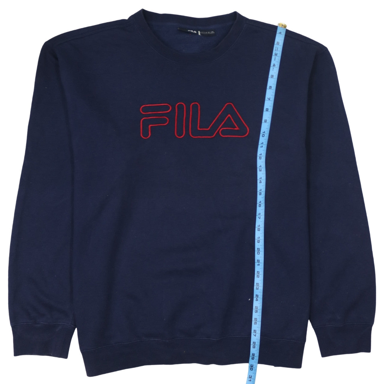 FILA Men's Blue Crew Neck Logo Sweatshirt Size L