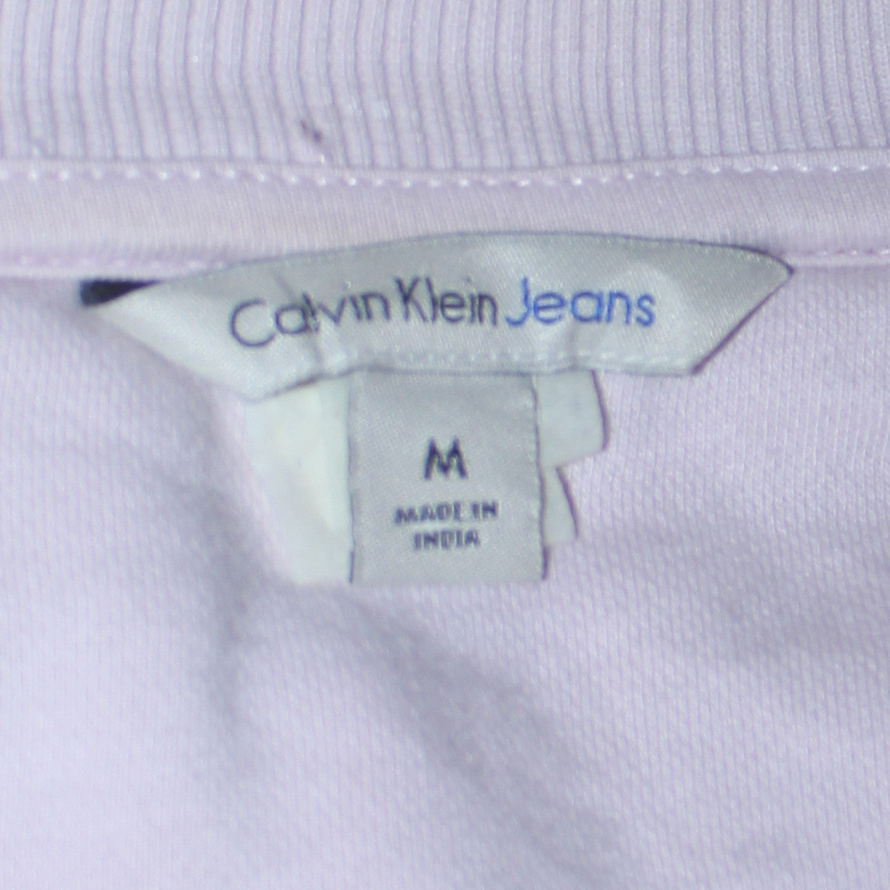 Calvin Klein Jeans Womens Pale Pink Sweatshirt M Logo Crew Neck