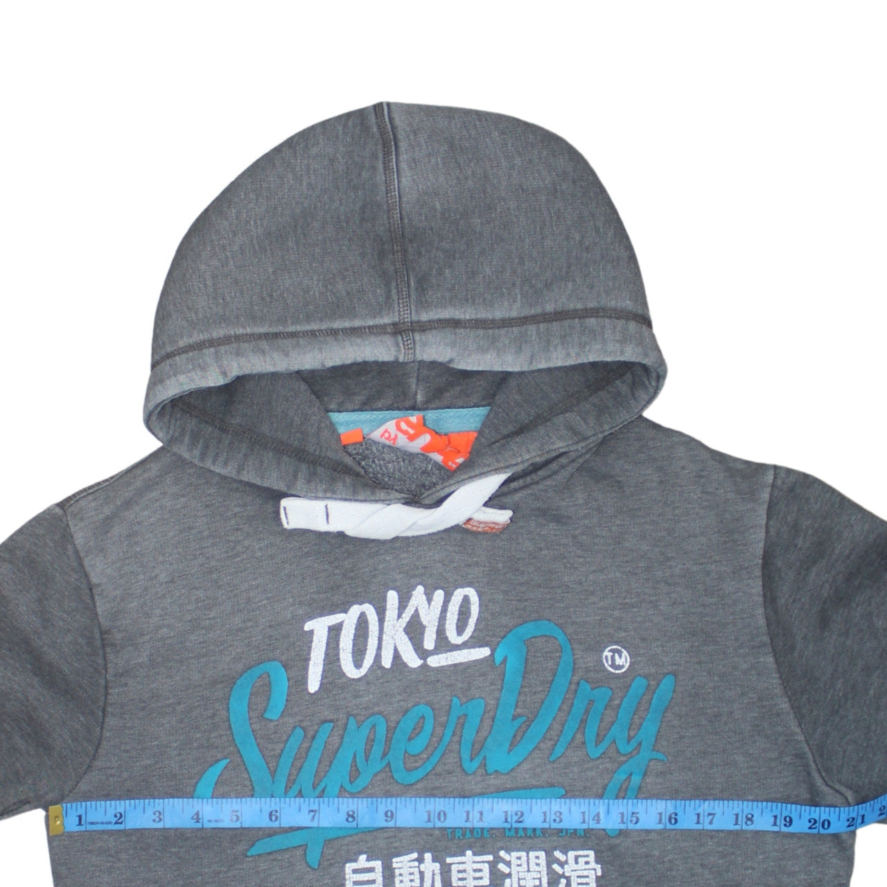 Superdry Men's Grey Pullover Hoodie M Graphic Logo Fleece Sweatshirt