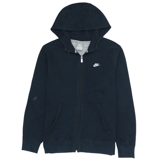 Nike Boys Black Full Zip Hoodie 13-15 Years Cotton Fleece Sportswear