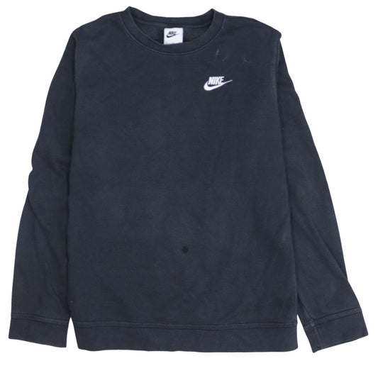 Nike Boys Black XL Crew Neck Fleece Pullover Sweatshirt with Logo