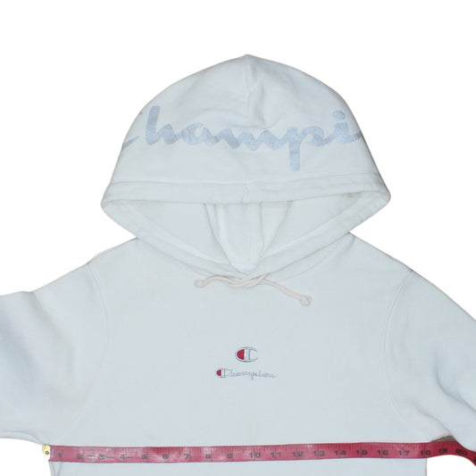 Champion Women's White XS Pullover Hoodie with Logo Detail