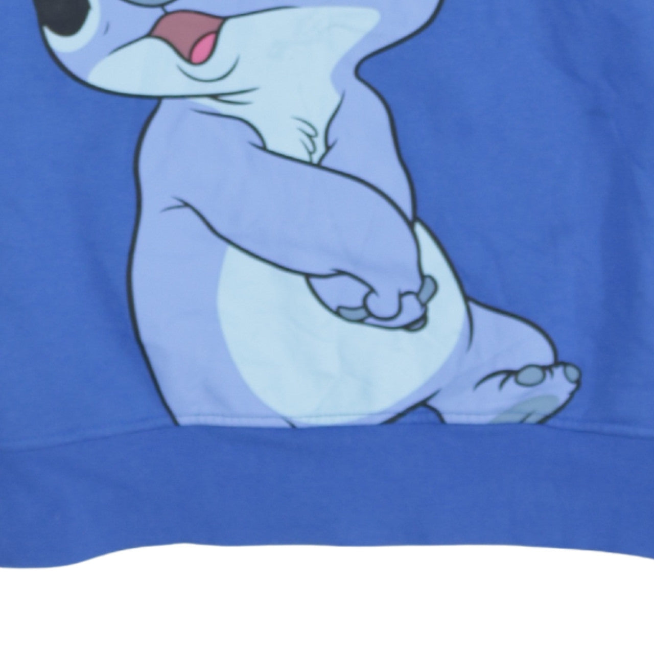 Disney Women Blue Stitch Sweatshirt 2XS Pullover Cotton Blend