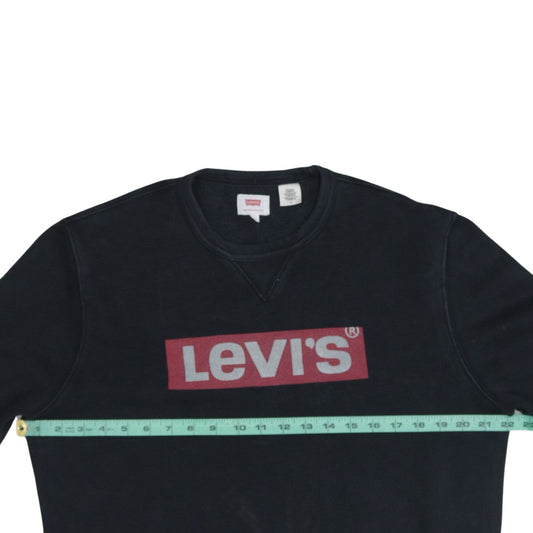 Levi's Men's Black Logo Crew Neck Sweatshirt Size M