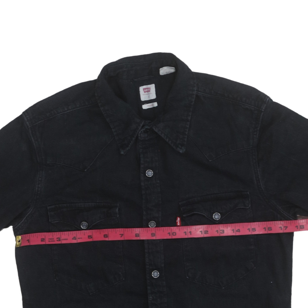 Levi's Men's Black Denim Long Sleeve Western Button-Up Shirt Size S