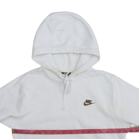 Nike Men's White XS Pullover Hoodie with Brown Logo