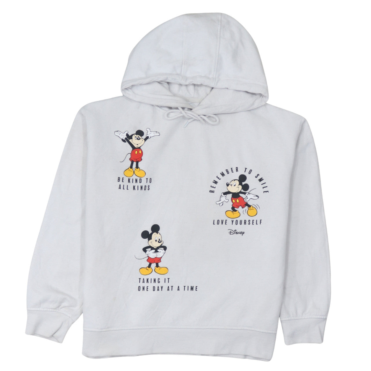 Disney Women's White Mickey Mouse Pullover Hoodie Size M