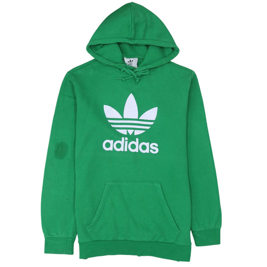 Adidas Mens Green Pullover Hoodie M Sports Fleece Sweatshirt