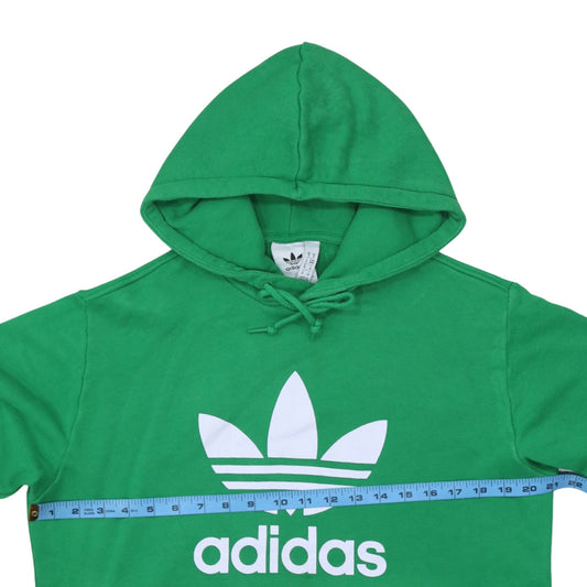 Adidas Mens Green Pullover Hoodie M Sports Fleece Sweatshirt