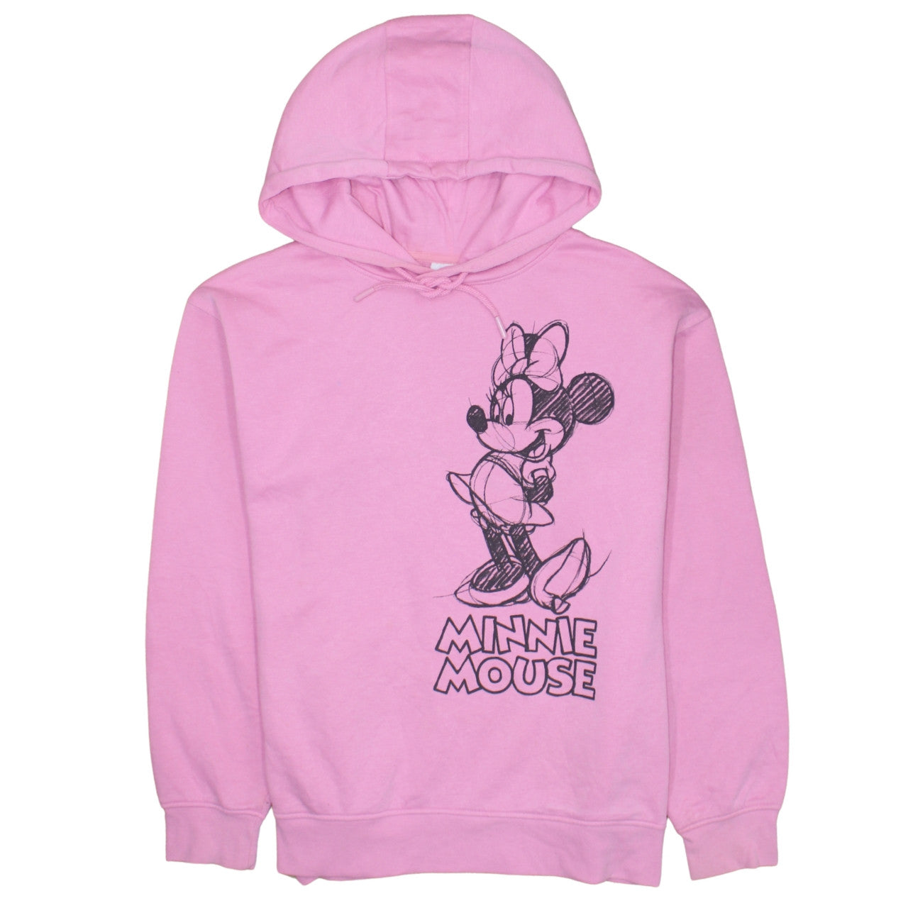 Primark Women Pink Minnie Mouse Hoodie Size 12 Hooded Pullover Sweatshirt