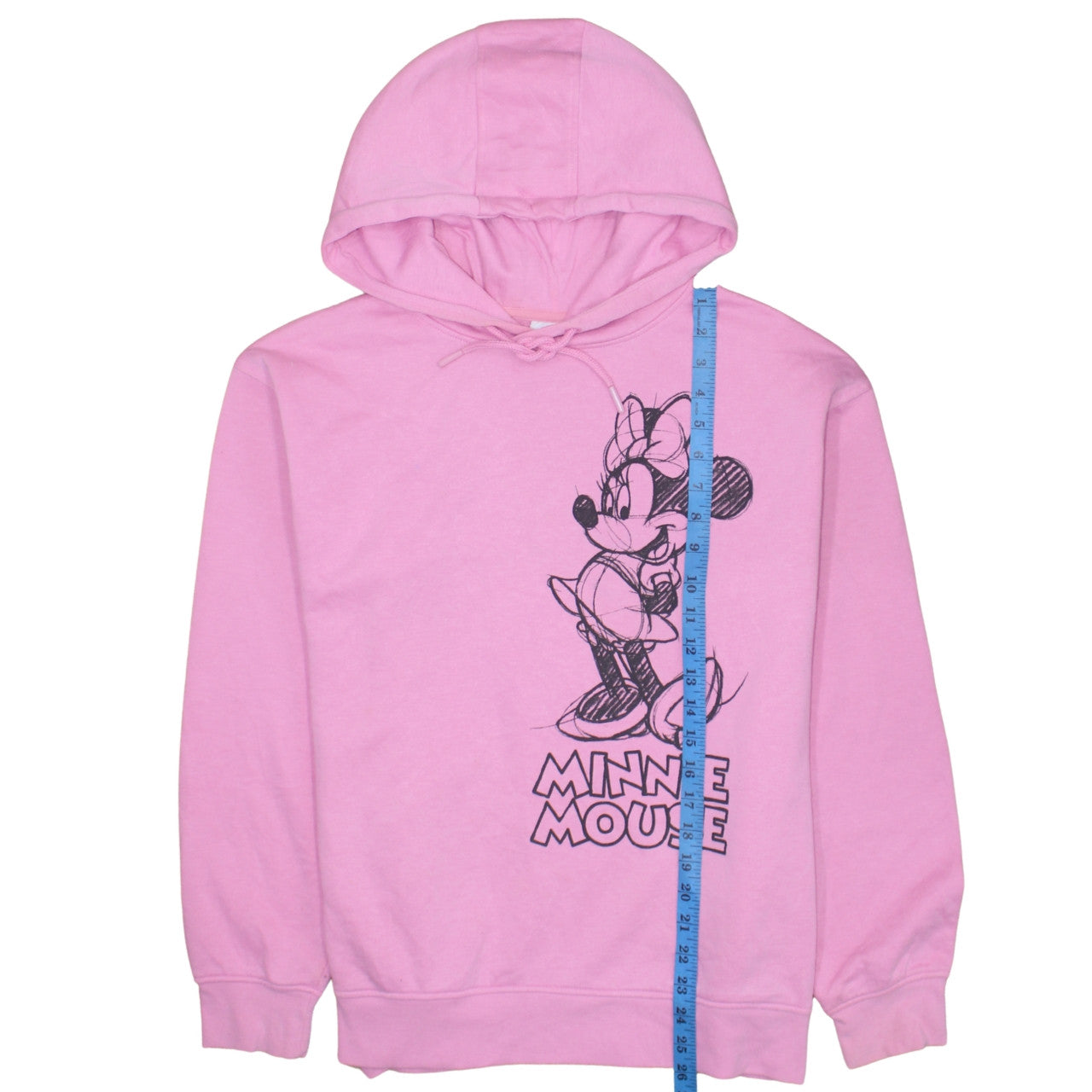 Primark Women Pink Minnie Mouse Hoodie Size 12 Hooded Pullover Sweatshirt