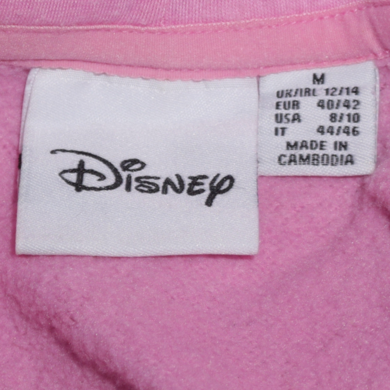 Primark Women Pink Minnie Mouse Hoodie Size 12 Hooded Pullover Sweatshirt
