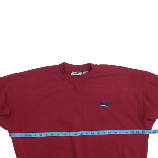Reebok Mens Red Crew Neck Pullover Sweatshirt Size L Vintage Sportswear