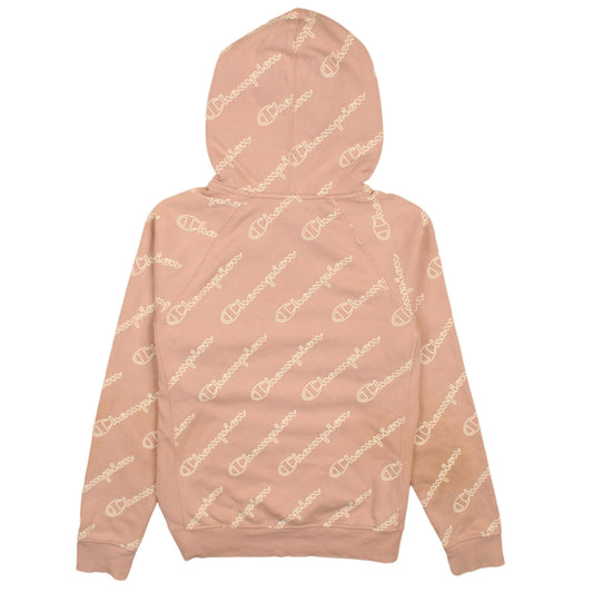 Champion Womens Beige Logo Print Pullover Hoodie Size S