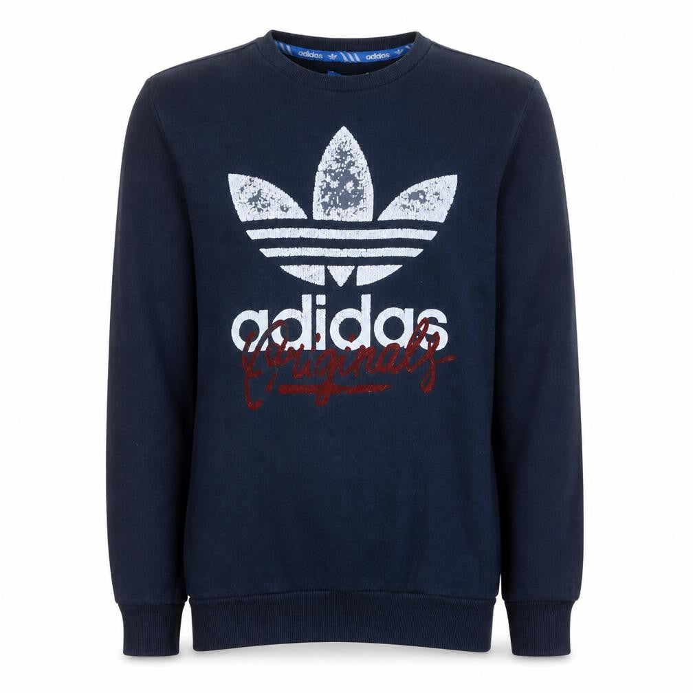 Adidas Originals Men's Blue Crew Neck Pullover Sweatshirt S