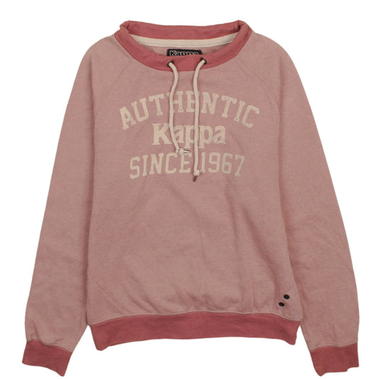 Kappa Womens Pink Pullover Sweatshirt Large Casual Embroidered Logo