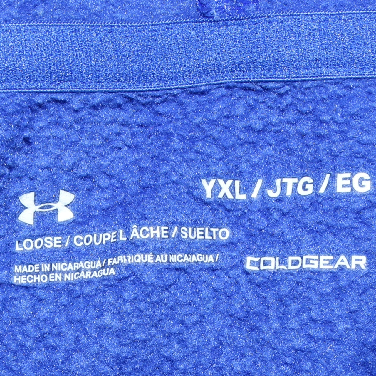 Under Armour Boys Blue XL Pullover Hoodie ColdGear Fleece Sweatshirt