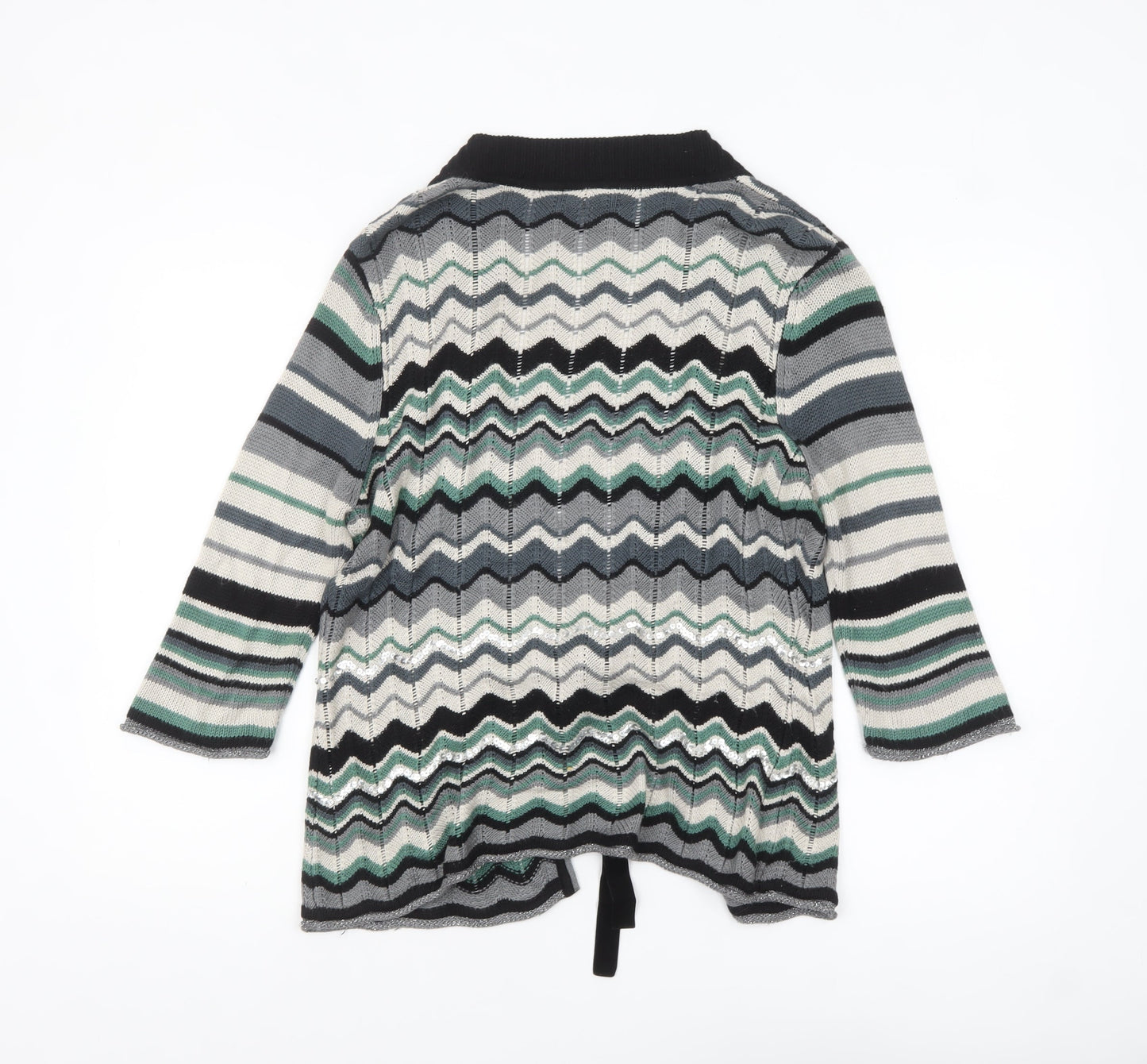 Whistles Women’s Multicoloured Knit Tie Front Cardigan Size 12