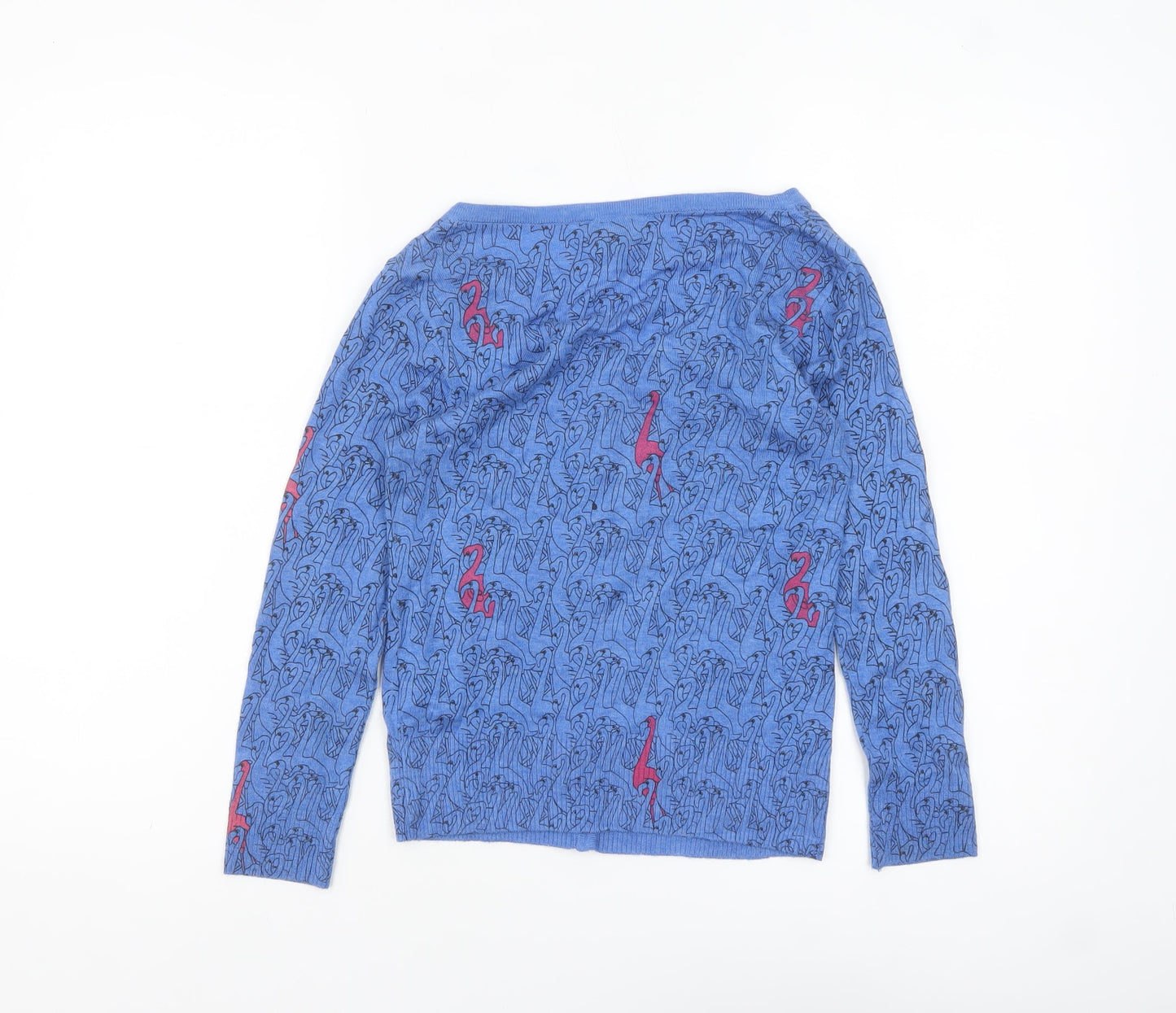 Topshop Women’s Blue Animal Print Knit Cardigan Size 8