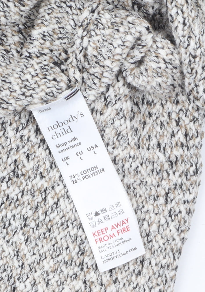 Nobody’s Child Women Beige Knit Chunky Pullover Jumper Size L