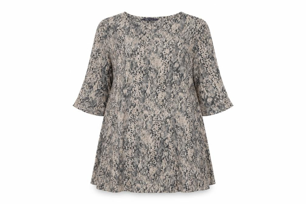 Marks and Spencer Womens Beige Animal Print Tunic Top UK 8